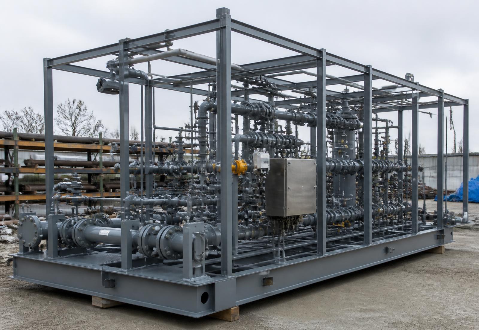 Large modular skid package ready for shipment