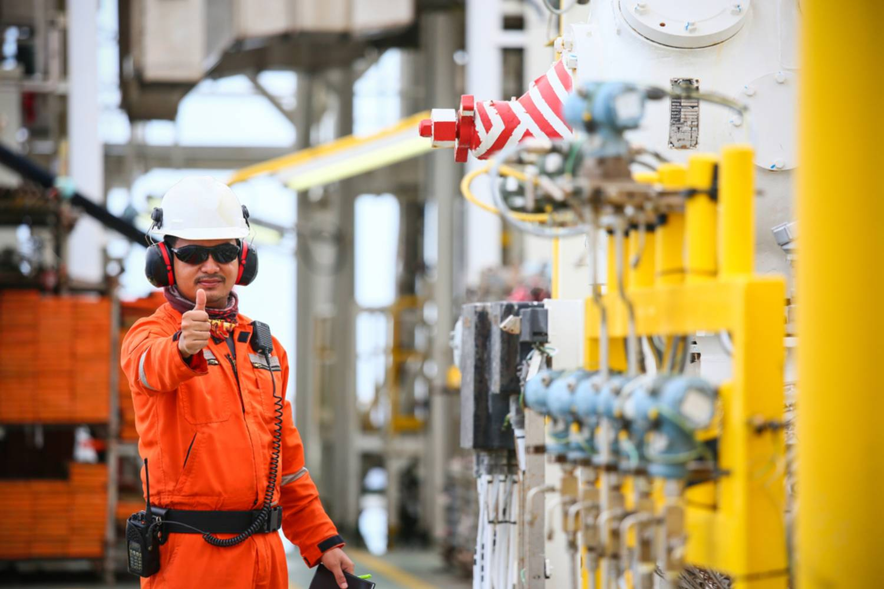 Engineer giving thumbs up